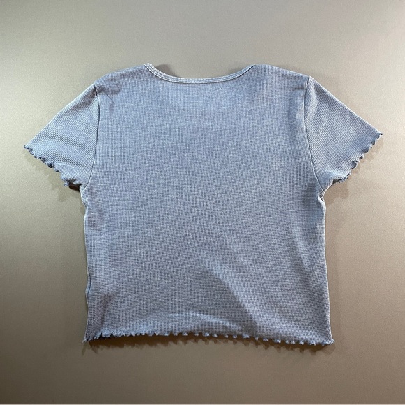 American Eagle Outfitters Light Blue Ribbed Tee - Picture 7 of 11